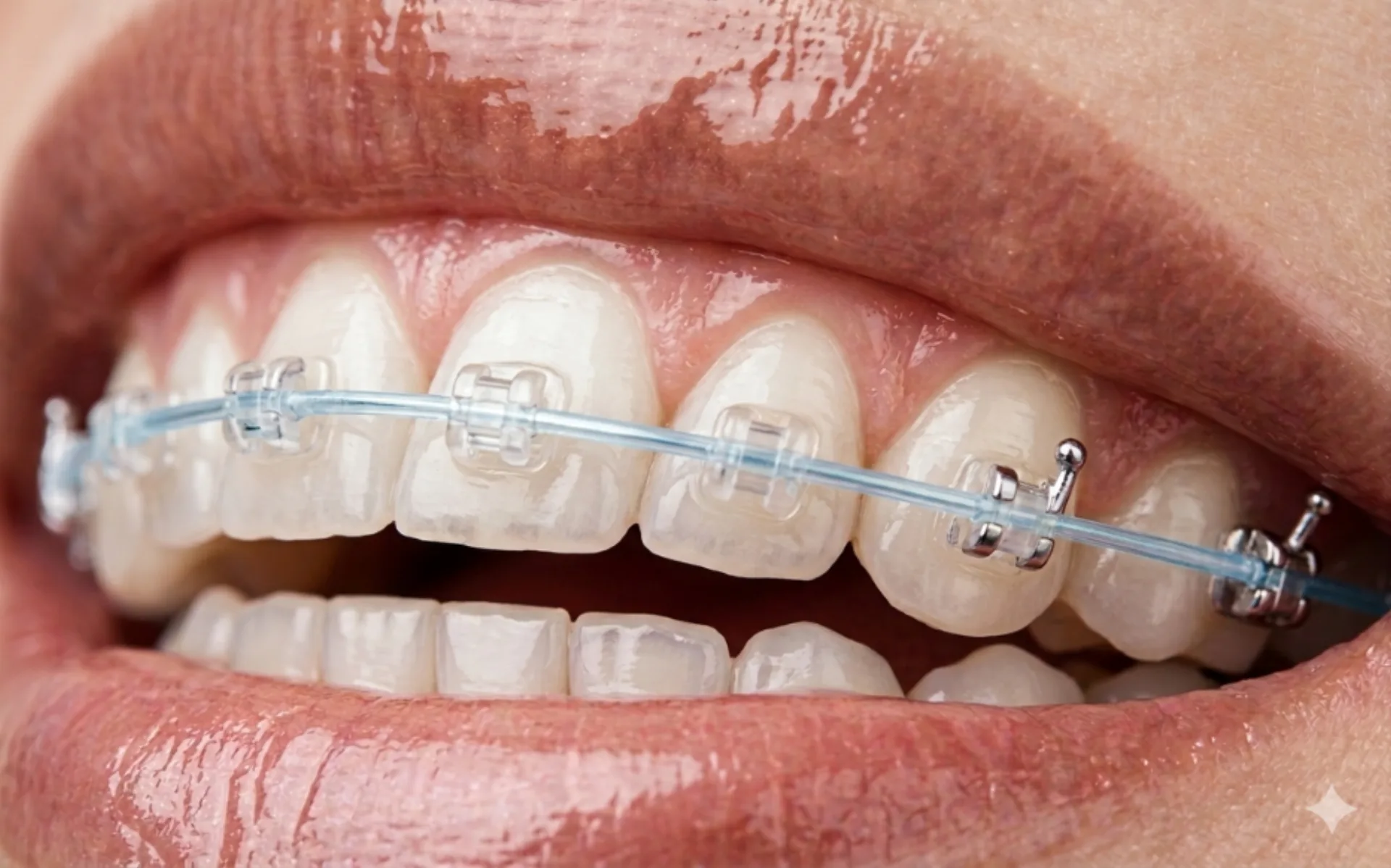 Ortodoncia tradicional con brackets estéticos de cerámica